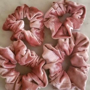 Handmade crushed velvet mauve Scrunchies